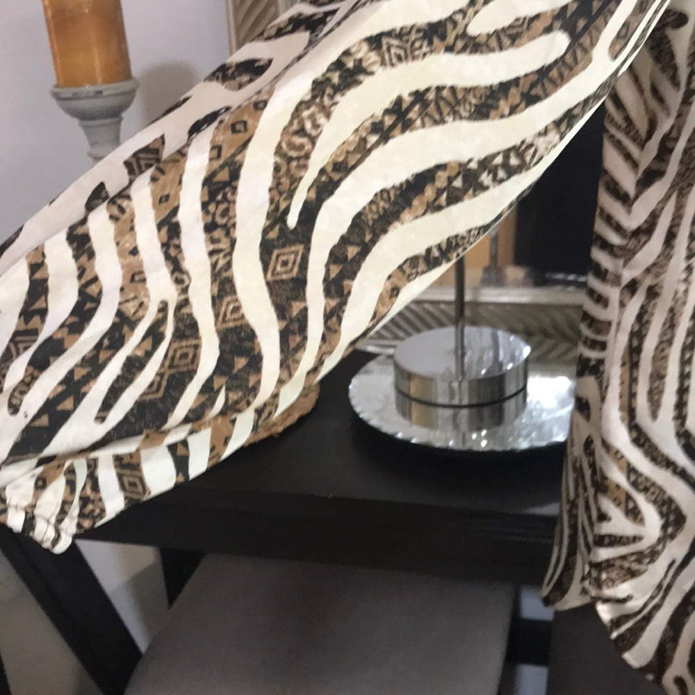 Chico's Animal Print Tunic in Brown and Cream - Picture 3 of 7